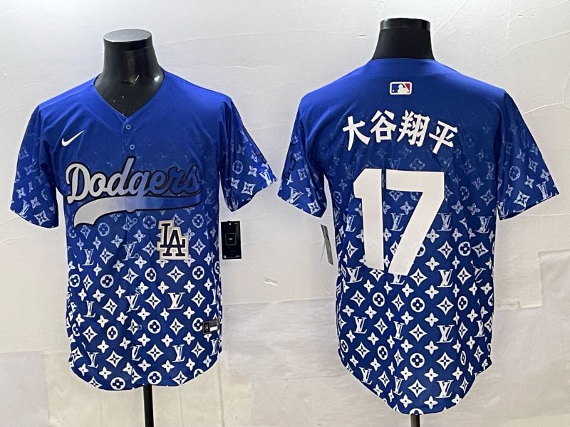Men Los Angeles Dodgers #17 Ohtani Blue Nike 2025 MLB jersey 08->los angeles dodgers->MLB Jersey